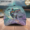 Maxcorners Fishing Pastel Scale Silhouette Personalized Name 3D Cap (12 Fish Species)