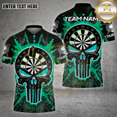 Maxcorners Darts Punisher Skull Fire Multioptions Personalized Name, Team Name Unisex 3D Shirt (4 Colors)