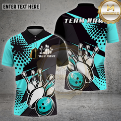Maxcorners Bowling Shirt Striking Pins Multioptions Personalized Name, Team Name Unisex 3D Shirt (4 Colors)