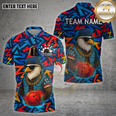 Maxcorners Bowling Shirt Graffiti Eagle Street Style Multioptions Personalized Name, Team Name Unisex 3D Shirt (4 Colors)