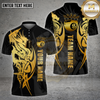 Maxcorners Dragon Billiards Shirt Golden Tribal Multioptions Personalized Name, Team Name Unisex 3D Shirt (4 Colors)