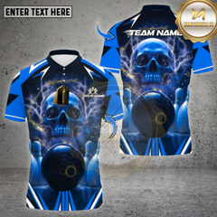 Maxcorners Bowling Shirt Electric Skull Multioptions Personalized Name, Team Name Unisex 3D Shirt (4 Colors)