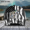 Maxcorners Fishing Hat Walleye Splash American Flag Personalized Name Cap (11 Breeds)
