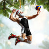 Maxcorners Custom Name Volleyball Santa Ornament, Volleyball Lover Christmas Gift 2D Flat LM2211