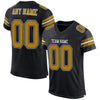 Maxcorners Custom Black Old Gold-White Mesh Authentic Classic Football Jersey LM2605