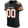 Maxcorners Custom Black White-Orange Mesh Authentic Football Jersey LM2605