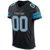 Maxcorners Custom Black Light Gray-Panther Blue Mesh Authentic Football Jersey LM2605