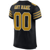 Maxcorners Custom Black Old Gold-White Mesh Authentic Football Jersey LM2605