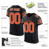 Maxcorners Custom Black Orange-White Mesh Authentic Classic Football Jersey LM2605