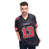 Maxcorners Custom Black Red-White Mesh Authentic Football Jersey LM2605