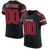 Maxcorners Custom Black Red-White Mesh Authentic Football Jersey LM2605