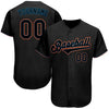 Maxcorners Custom Black Black-Light Blue Authentic Baseball Jersey LM2605