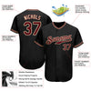 Maxcorners Custom Black Crimson-City Cream Authentic Baseball Jersey LM2605