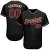 Maxcorners Custom Black Crimson-City Cream Authentic Baseball Jersey LM2605