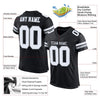 Maxcorners Custom Black White-Silver Mesh Authentic Football Jersey LM2605