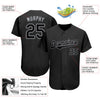 Maxcorners Custom Black Black-Gray Authentic Baseball Jersey LM2605