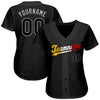 Maxcorners Custom Black Black-Gold Authentic Split Fashion Baseball Jersey LM2605