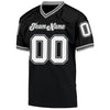 Maxcorners Custom Black White-Gray Mesh Authentic Throwback Football Jersey LM2605