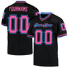 Maxcorners Custom Black Pink-Powder Blue Mesh Authentic Throwback Football Jersey LM2605