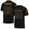 Maxcorners Custom Black Black-Old Gold Mesh Authentic Throwback Football Jersey LM2605