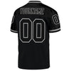 Maxcorners Custom Black Black-Gray Mesh Authentic Throwback Football Jersey LM2605