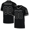 Maxcorners Custom Black Black-Gray Mesh Authentic Throwback Football Jersey LM2605