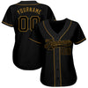 Maxcorners Custom Black Black-Old Gold Authentic Baseball Jersey LM2605