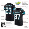 Maxcorners Custom Black White-Teal Mesh Authentic Football Jersey LM2605