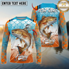 Maxcorners Fishing Retro Scale Pattern Personalized Name, Team Name Long Sleeve Shirt (9 Breeds)