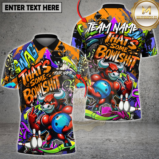 Maxcorners Thunder Bull Bowling Power Energy Multicolor Options Personalized Name, Team Name 3D Shirt (3 Colors)