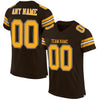 Maxcorners Custom Brown Gold-White Mesh Authentic Football Jersey LM2605