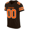 Maxcorners Custom Brown Orange-White Mesh Authentic Football Jersey LM2605