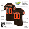 Maxcorners Custom Brown Orange-White Mesh Authentic Game Day Football Jersey LM2605
