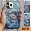 Maxcorners Fishing Ocean Wave Patriotic Camouflage Personalized Name Phone Case (10 Fish Species)
