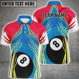 Maxcorners Personalized 8 Ball Pool Polo Shirts For Men Custom Billiard Shirts