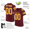 Maxcorners Custom Burgundy Gold-White Mesh Authentic Football Jersey LM2605