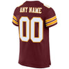 Maxcorners Custom Burgundy White-Gold Mesh Authentic Football Jersey LM2605