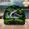 Maxcorners Fishing Neon Green Splash Personalized Name 3D Cap (12 Fish Species)