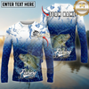 Maxcorners Fishing Ocean Scale Gradient Splash Design Personalized Name, Team Name Long Sleeve Shirt (9 Breeds)