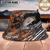 Maxcorners Fishing Red Camo Fishing Scene with Dynamic Splash Personalized Name 3D Bucket Hat (13 Fish Species)