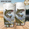 Maxcorners Fishing Tumbler White Gray Marble Hook Design Personalized Name Tumbler (13 Species)