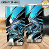Maxcorners Fishing Tumbler Aqua Black Lightning Splash Design Personalized Name Tumbler (13 Species)