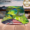 Maxcorners Fishing American Flag Fish Scale Camouflage Personalized 3D Bucket Hat (13 Fish Species)