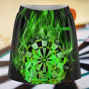 Maxcorners Darts Green Lightning Dartboard Personalized 3D Skort, Skirts With Shorts