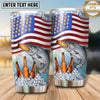 Maxcorners Fishing Tumbler American Flag Beer Bottle Design Personalized Name Tumbler (13 Species)