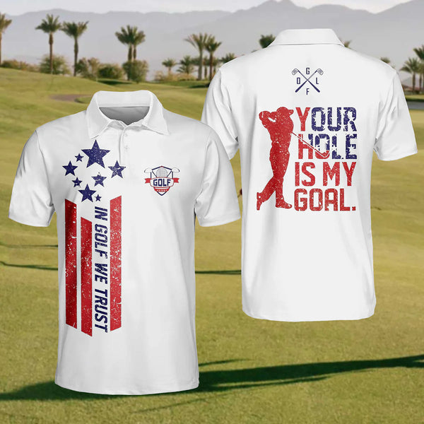 Maxcorners Your Hole Is My Goal Mens Golf Polo Shirt, Mens Golf Gift, Funny Golf Shirt