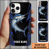 Maxcorners Fishing 3D Realistic Honeycomb Tech Background Personalized Name Phone Case (10 Fish Species)