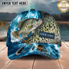 Maxcorners Fishing Ocean Splash Fish Scale Multiple Options Personalized Name 3D Cap  (12 Fish Species)