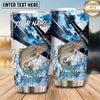 Maxcorners Fishing Tumbler Blue Camouflage Lightning Design Personalized Name Tumbler (13 Species)