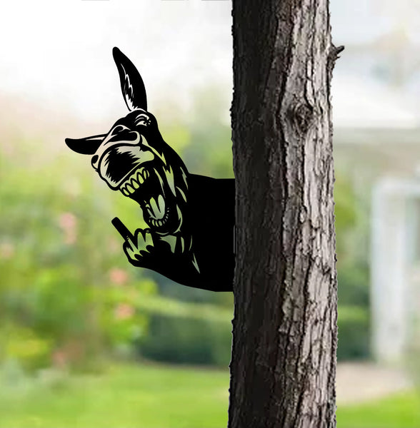 Maxcorners Funny Donkey Metal Sign WITH LED/WITHOUT LED - Hilarious Farm Yard Decor, Gag Gift for Ranch Owners & Outdoor Spaces LM0110